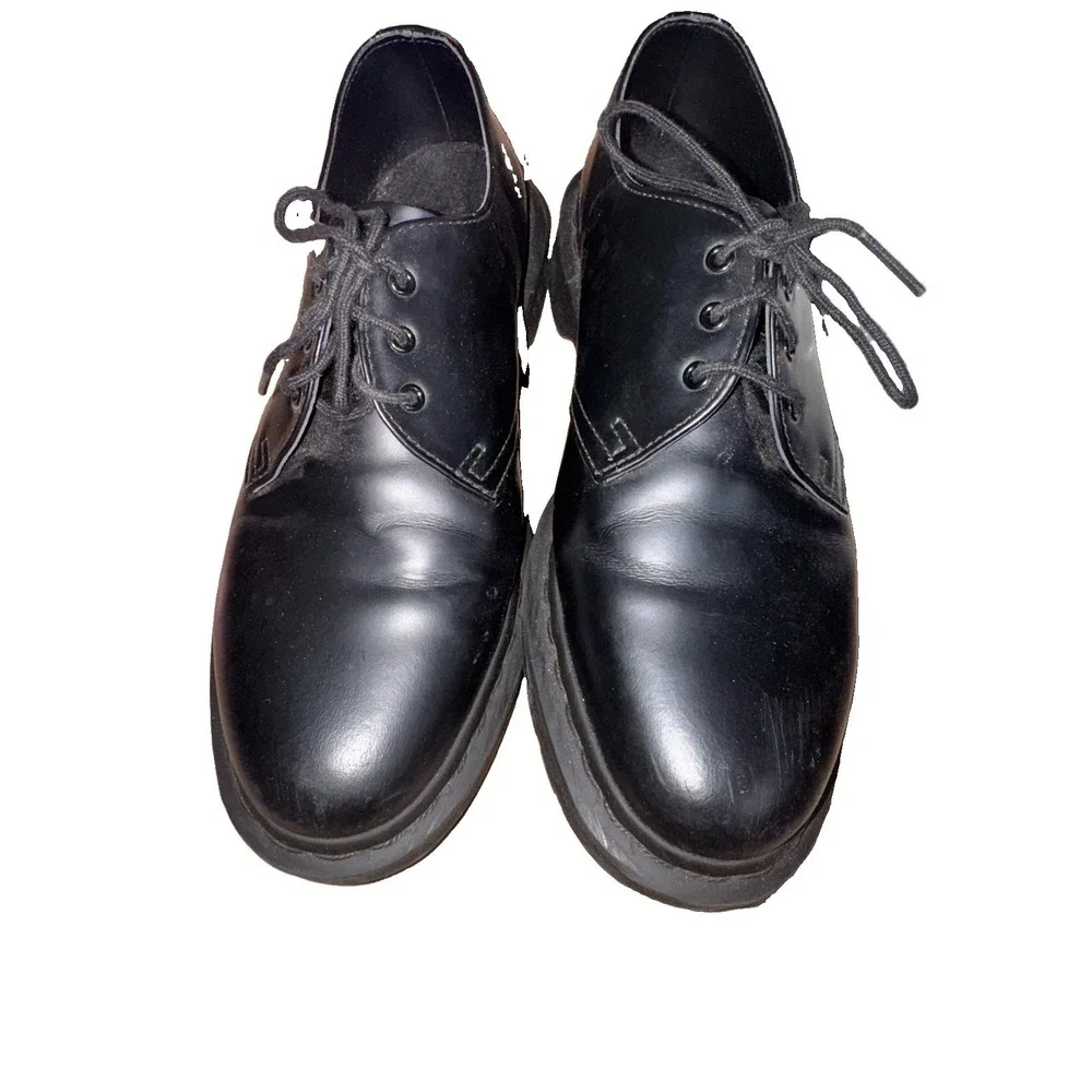Dr Martens Oxford Shoes Mens Size 8 Us 1461 Mono Black Smooth Leather Dress